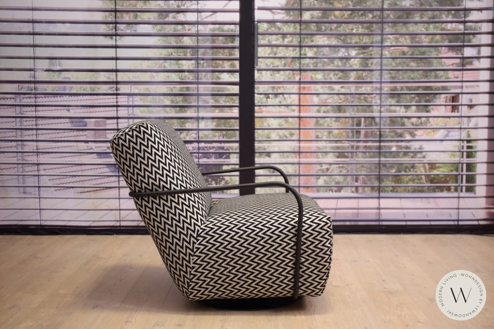 Relaxsessel Twister in Stoff Q2 Emotion black/white Bullfrog
