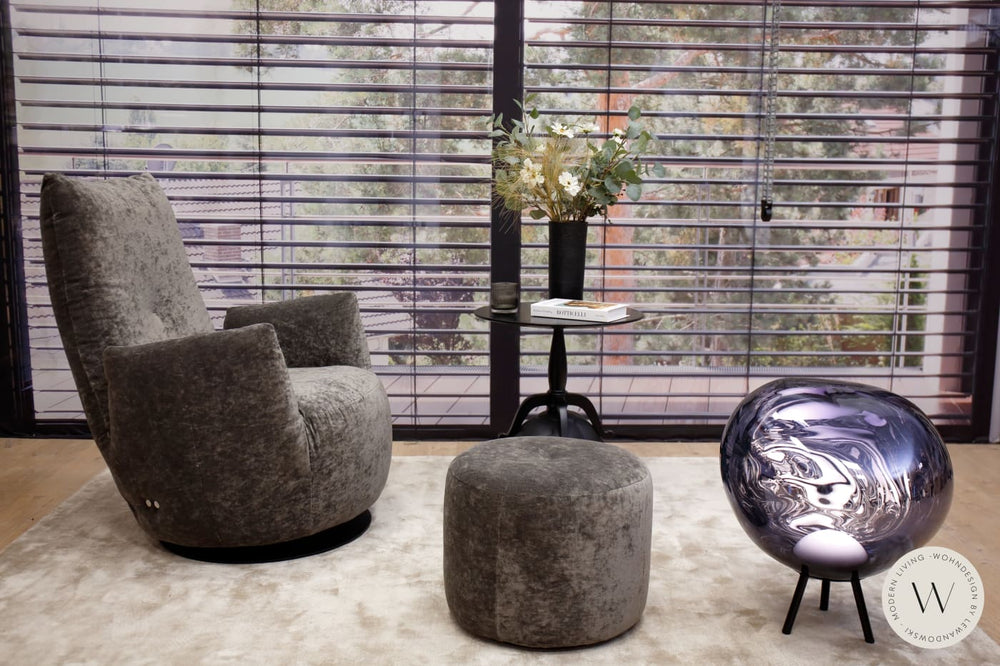 Sessel Blobb.De Luxe inkl. Hocker in Boheme graphit Bullfrog