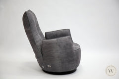 Sessel Blobb.de Luxe Inkl. Hocker In Leder Crazy Nubuk