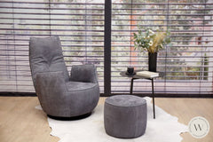 Sessel Blobb.de Luxe Inkl. Hocker In Leder Crazy Nubuk