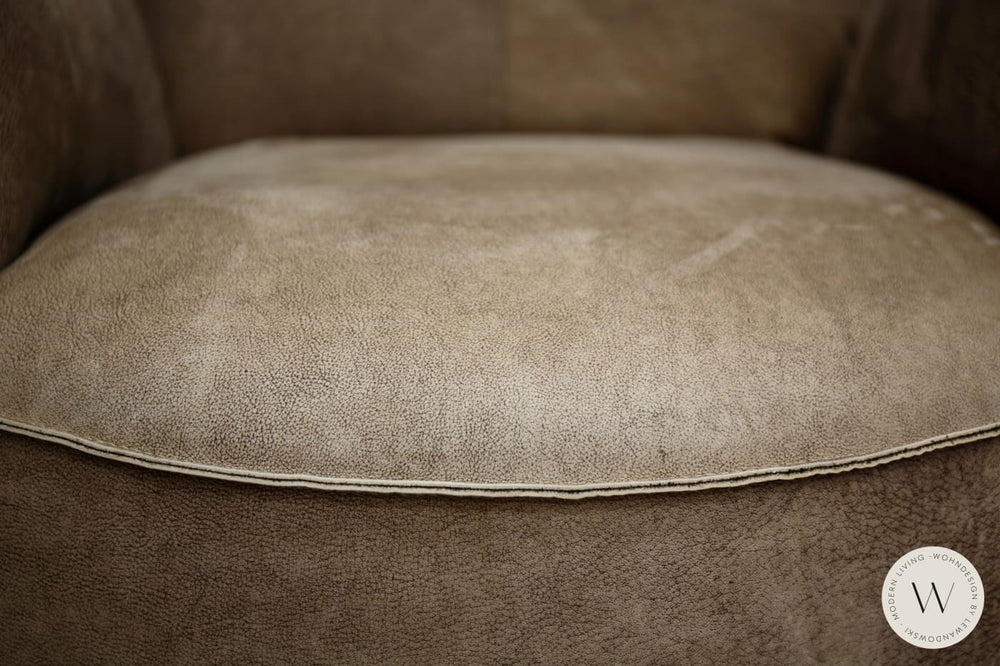 Sessel Blobb.De Luxe inkl. Hocker in Leder Crazy nubuk Bullfrog