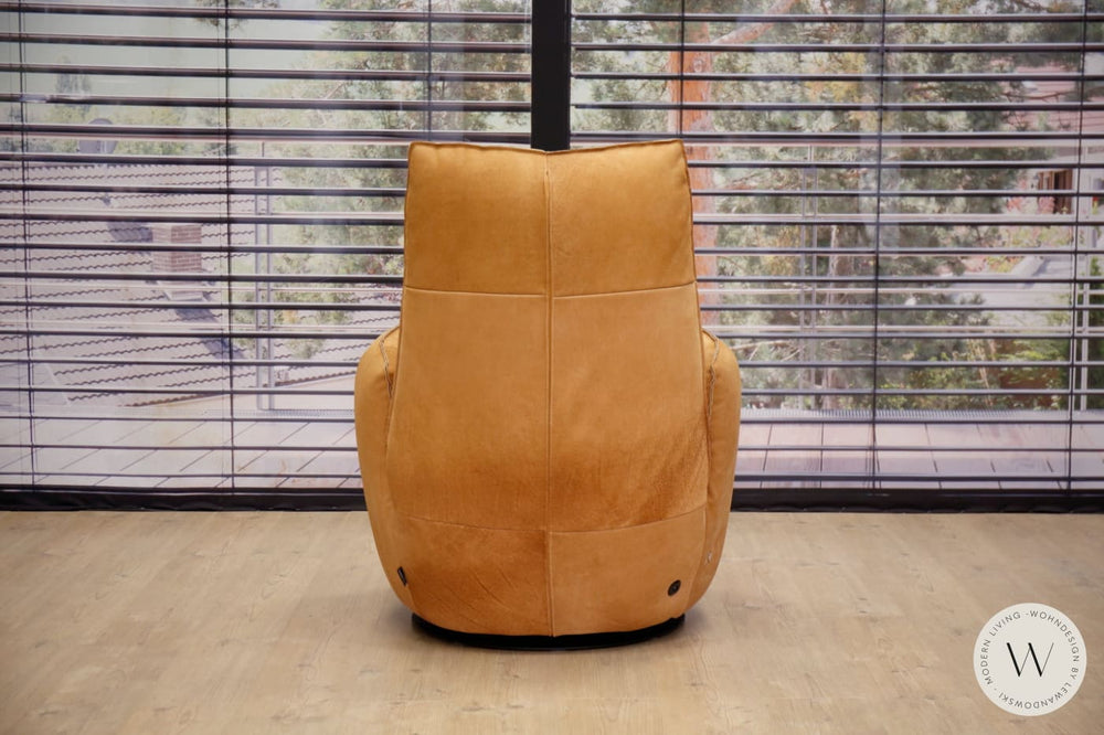 Sessel Blobb.De Luxe inkl. Hocker in Leder Crazy nubuk tabak Bullfrog