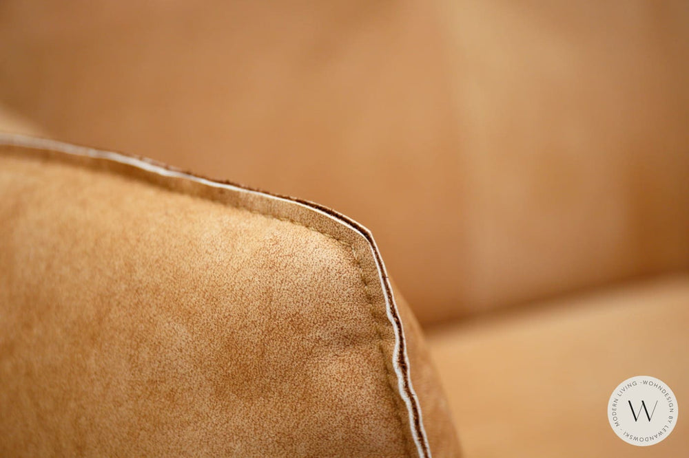 Sessel Blobb.De Luxe inkl. Hocker in Leder Crazy nubuk tabak Bullfrog