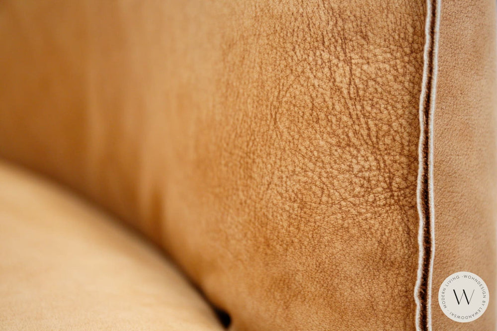 Sessel Blobb.De Luxe inkl. Hocker in Leder Crazy nubuk tabak Bullfrog
