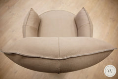 Sessel Blobb.deluxe Inkl. Hocker In Leder Rhino Beigegrau