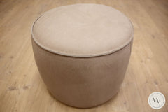 Sessel Blobb.deluxe Inkl. Hocker In Leder Rhino Beigegrau