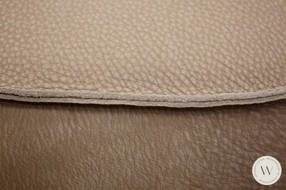 Sessel Blobb.De Luxe inkl. Hocker in Leder Rhino beigegrau Bullfrog