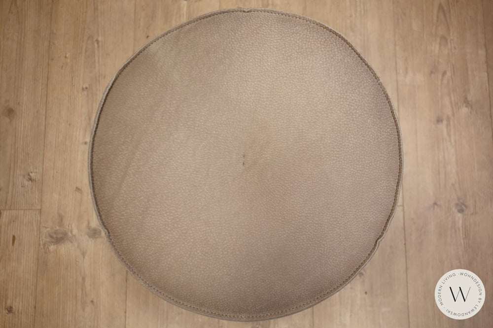 Sessel Blobb.De Luxe inkl. Hocker in Leder Rhino beigegrau Bullfrog
