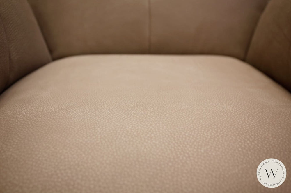 Sessel Blobb.De Luxe inkl. Hocker in Leder Rhino beigegrau Bullfrog