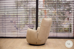 Sessel Blobb.deluxe Inkl. Hocker In Leder Rhino Beigegrau