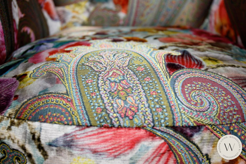 Sessel Blobb.De Luxe mit Schaukelfunktion + Hocker im Stoff Paisley Bullfrog