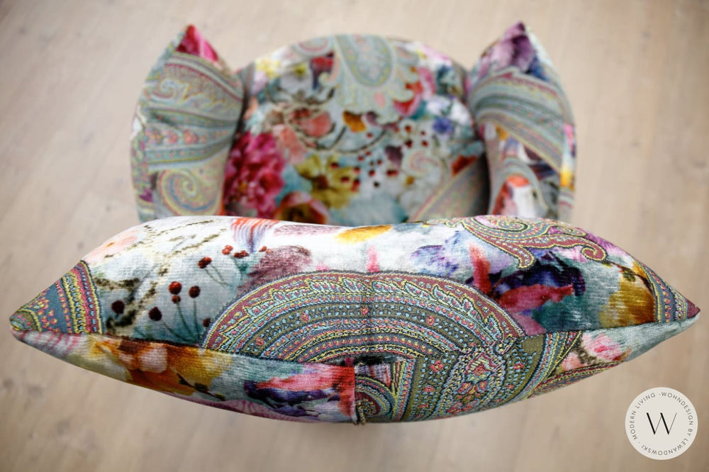 Sessel Blobb.De Luxe mit Schaukelfunktion + Hocker im Stoff Paisley Bullfrog