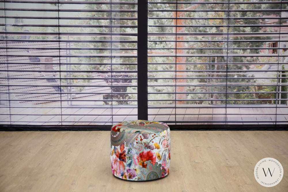 Sessel Blobb.De Luxe mit Schaukelfunktion + Hocker im Stoff Paisley Bullfrog