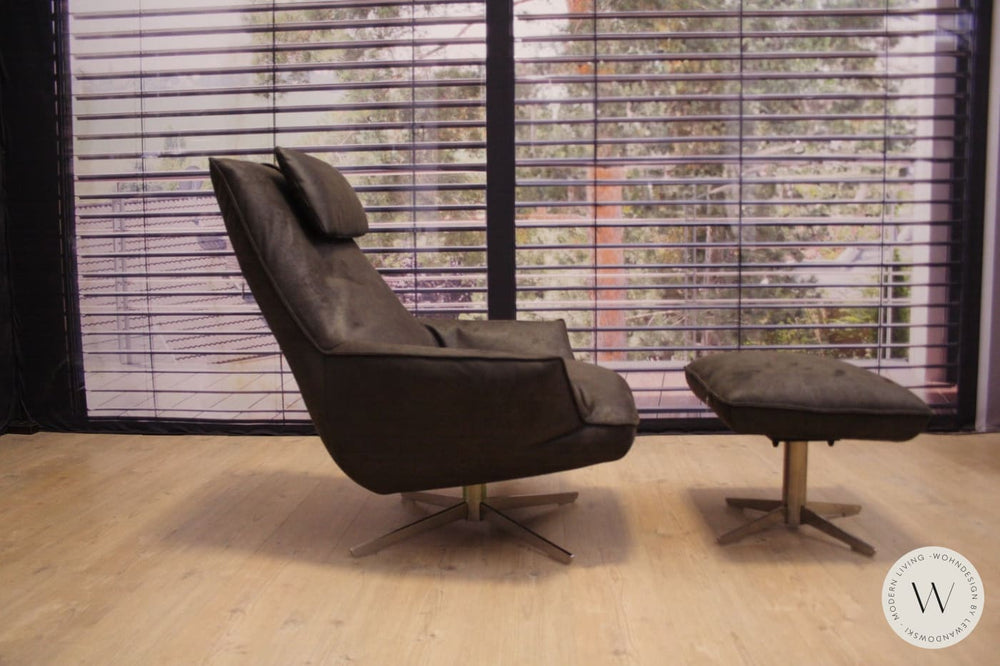 Sessel Isira mit Hocker in Stoff Bison 13/89 Koinor