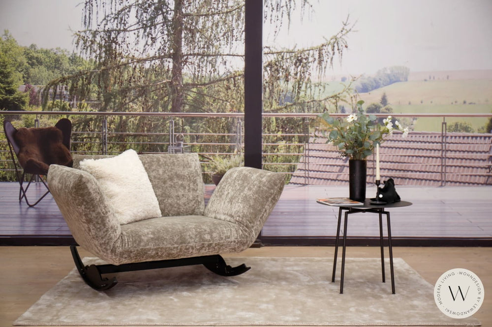 Sessel / Liege Modell ECKfrog in Stoff Boheme  graubraun Bullfrog