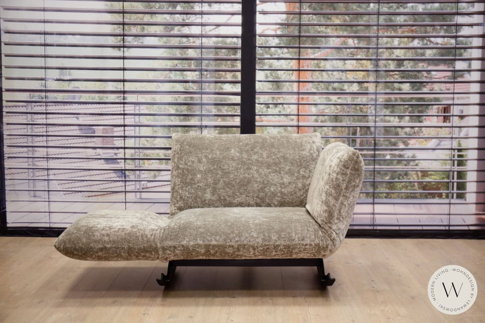 Sessel / Liege Modell ECKfrog in Stoff Boheme  graubraun Bullfrog
