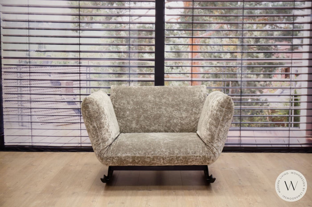Sessel / Liege Modell ECKfrog in Stoff Boheme  graubraun Bullfrog