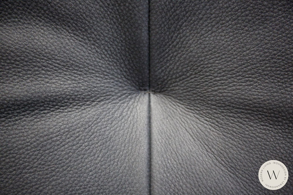 Sessel Modell Blobb.De Luxe + Hocker Leder Rhino schwarz Bullfrog