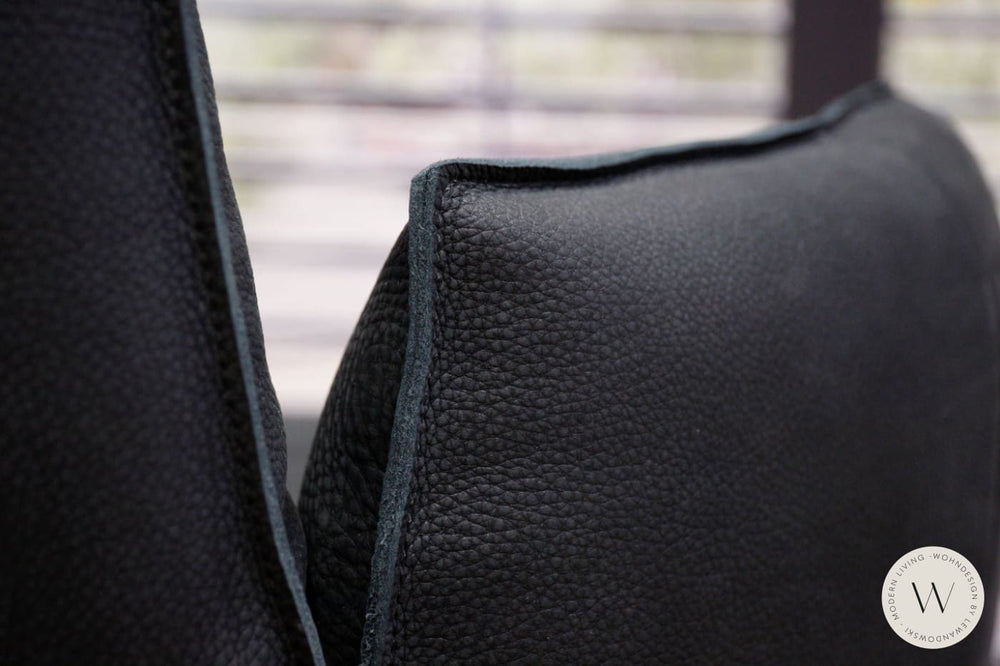 Sessel Modell Blobb.De Luxe + Hocker Leder Rhino schwarz Bullfrog