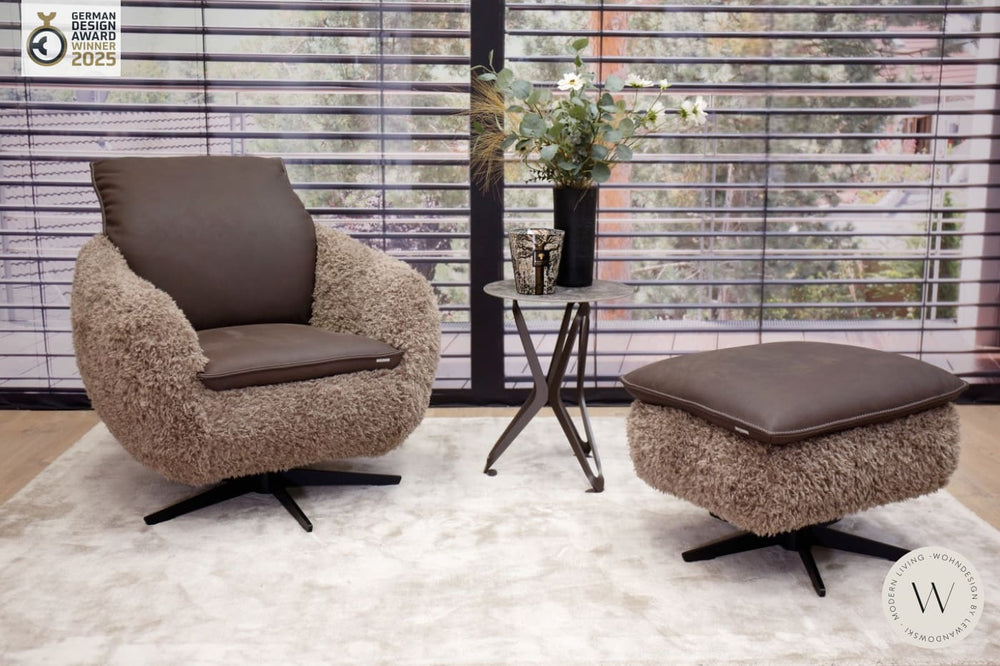 Sessel Modell Mooove in Leder A-India schoko & Doodle Koinor