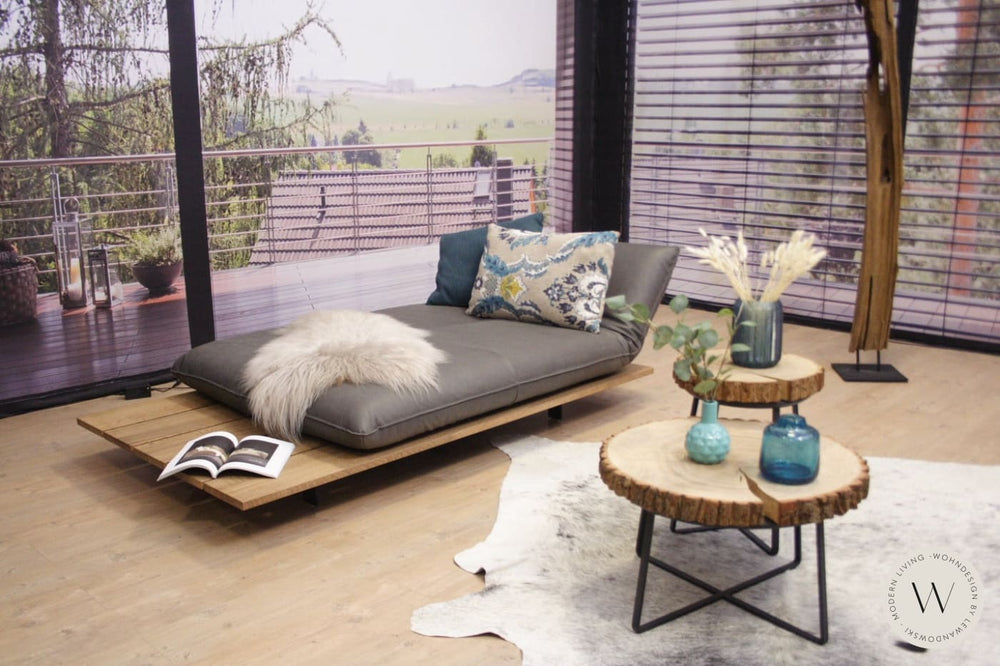 Sofa Modell Akito in Leder Oasis elefant Bullfrog