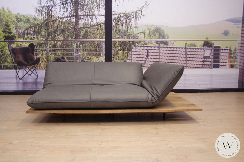 Sofa Modell Akito in Leder Oasis elefant Bullfrog