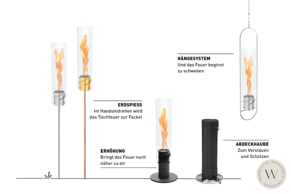 SPIN 1200 Tischfeuer schwarz inkl. Bioburner höfats