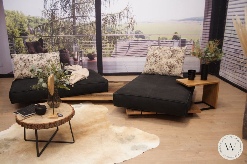 Tao Multifunktions Sofa in Leder Rhino schwarz Bullfrog