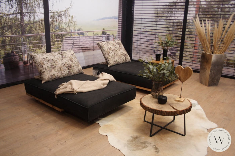 Tao Multifunktions Sofa in Leder Rhino schwarz Bullfrog