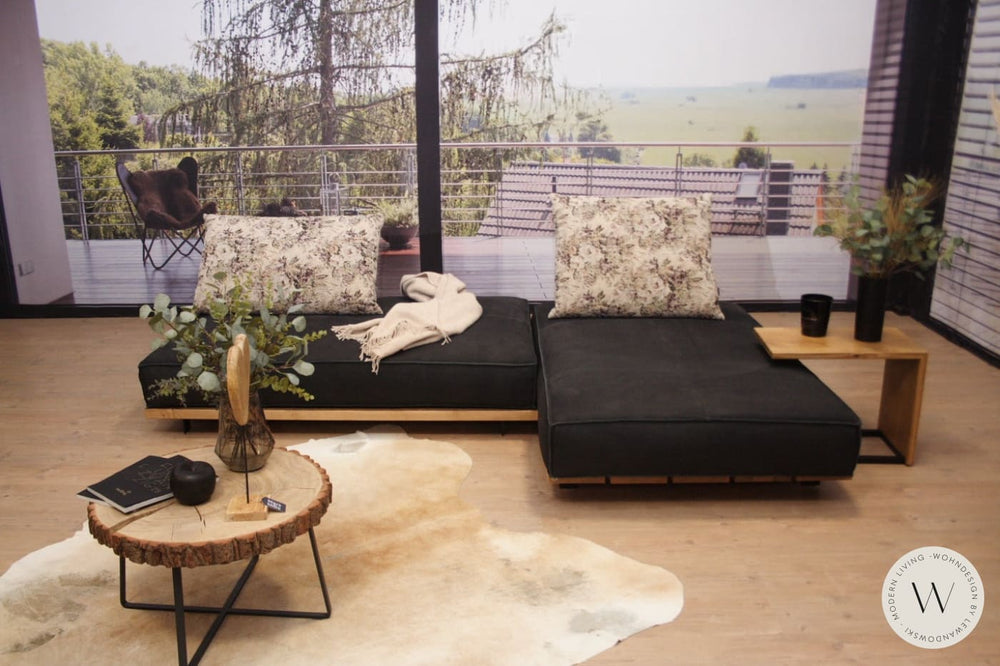 Tao Multifunktions Sofa in Leder Rhino schwarz Bullfrog