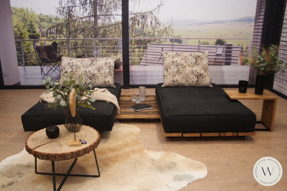 Tao Multifunktions Sofa in Leder Rhino schwarz Bullfrog