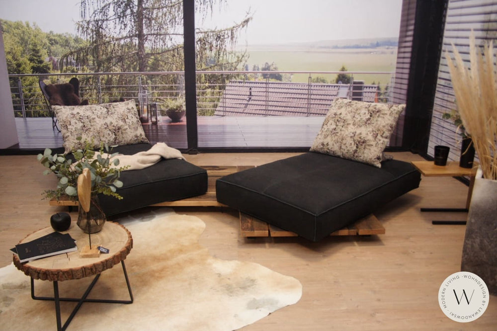 Tao Multifunktions Sofa in Leder Rhino schwarz Bullfrog