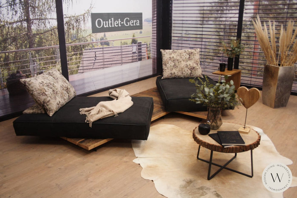 Tao Multifunktions Sofa in Leder Rhino schwarz Bullfrog