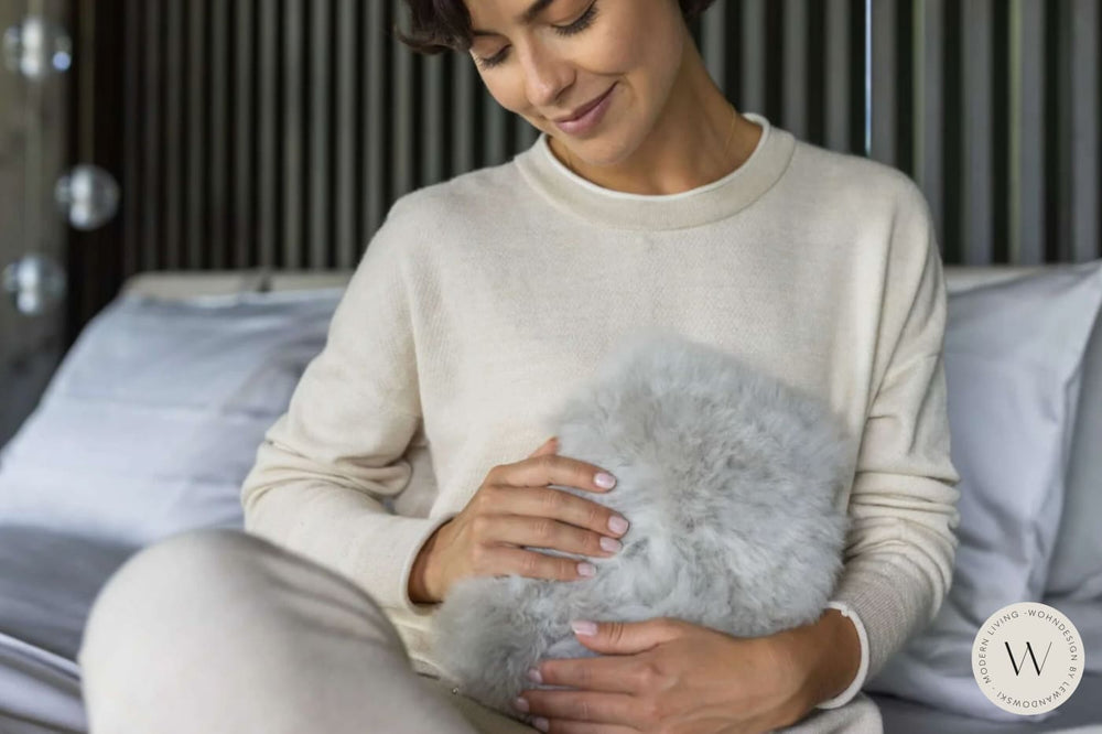 Wärmflasche CALMO Junior in silver grey WEICH Couture Alpaca